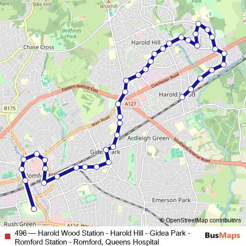 496 bus Line Map