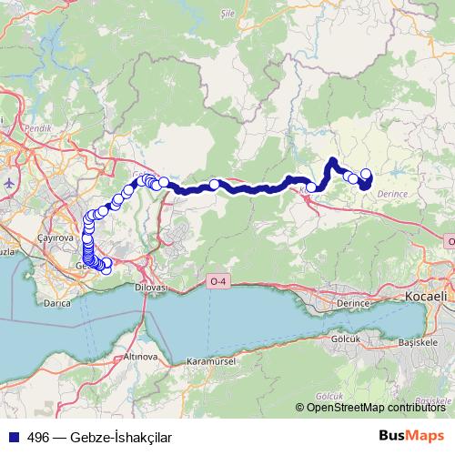 496 bus Line Map