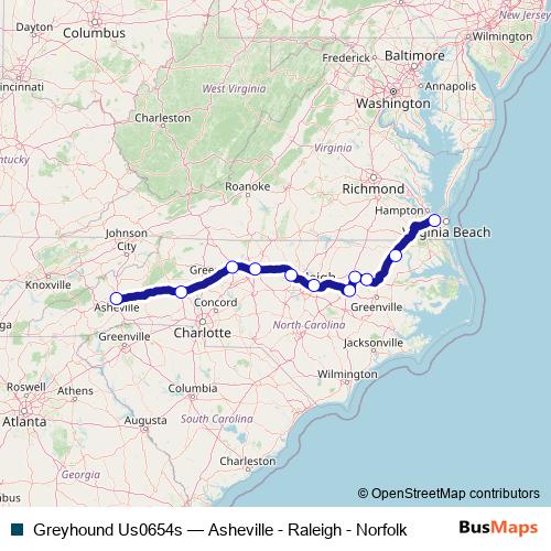 Greyhound Us0654s bus Line Map