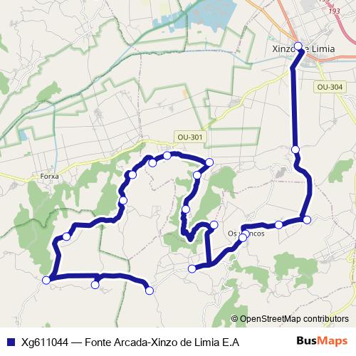 Xg611044 bus Line Map