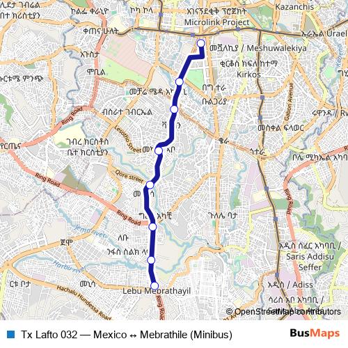 Tx Lafto 032 bus Line Map