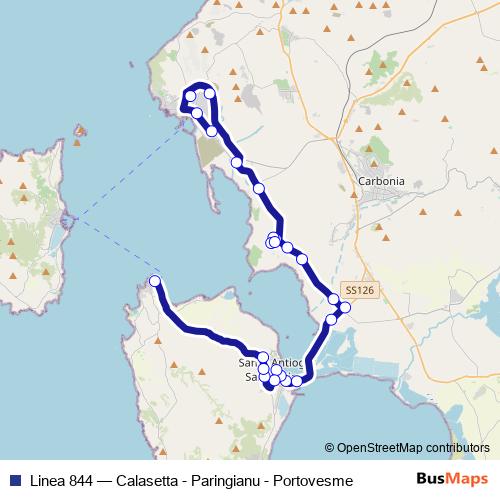 Linea 844 bus Line Map