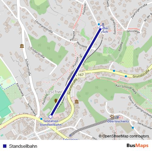 Standseilbahn tram Line Map