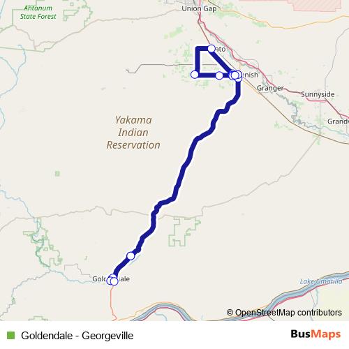 Goldendale - Georgeville bus Line Map