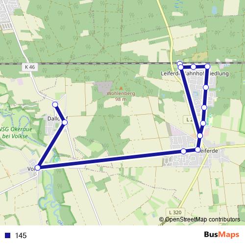 145 bus Line Map