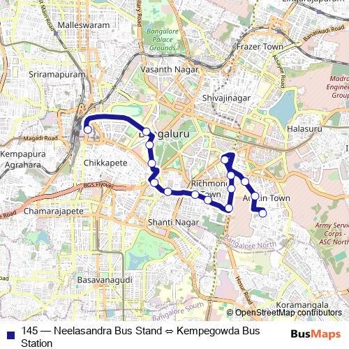 145 bus Line Map