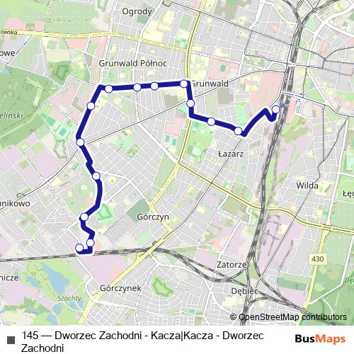 145 bus Line Map