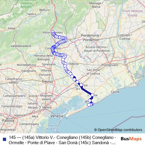 145 bus Line Map