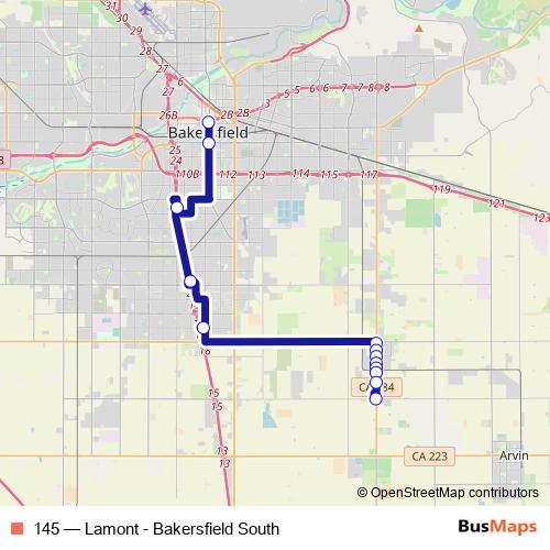 145 bus Line Map
