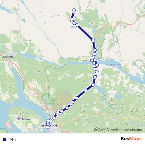 145 bus Line Map