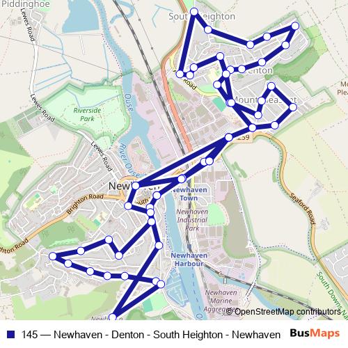 145 bus Line Map