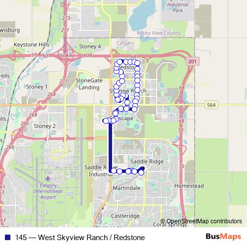 145 bus Line Map