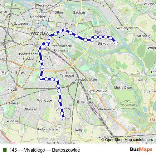 145 bus Line Map