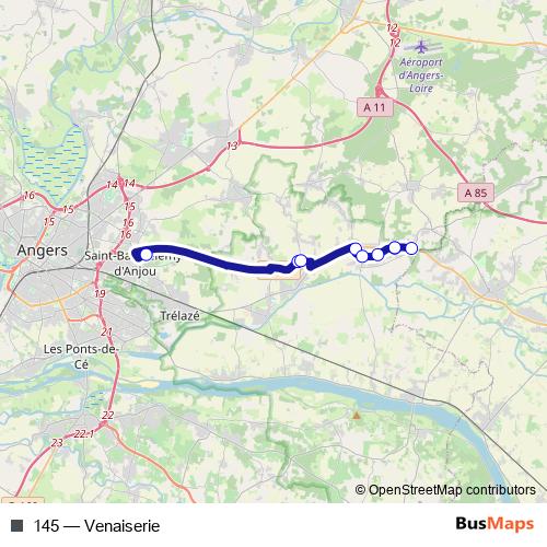 145 bus Line Map