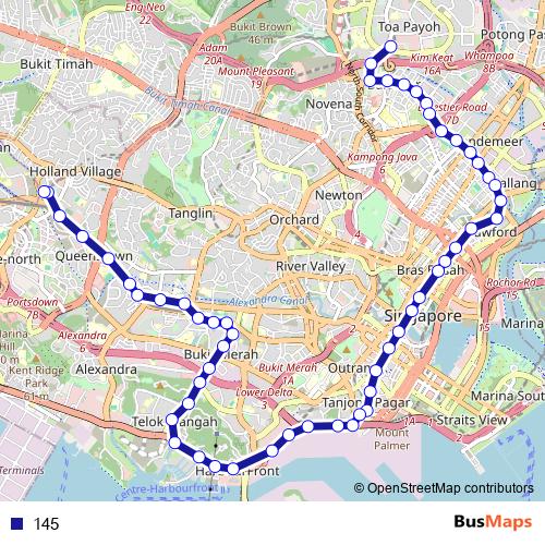 145 bus Line Map
