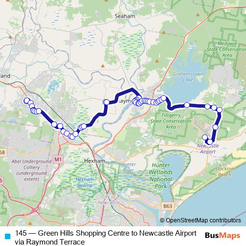 145 bus Line Map