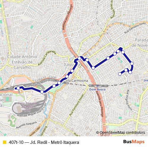 407t-10 bus Line Map