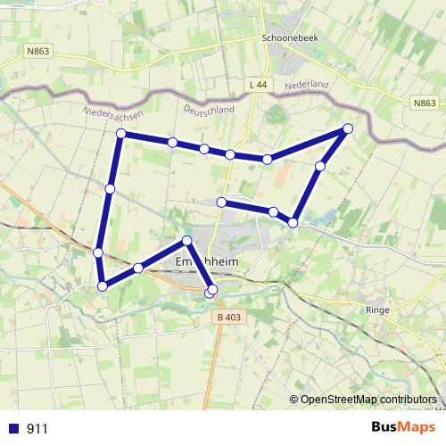 911 bus Line Map