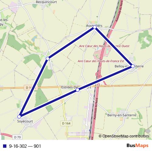 9-16-302 bus Line Map