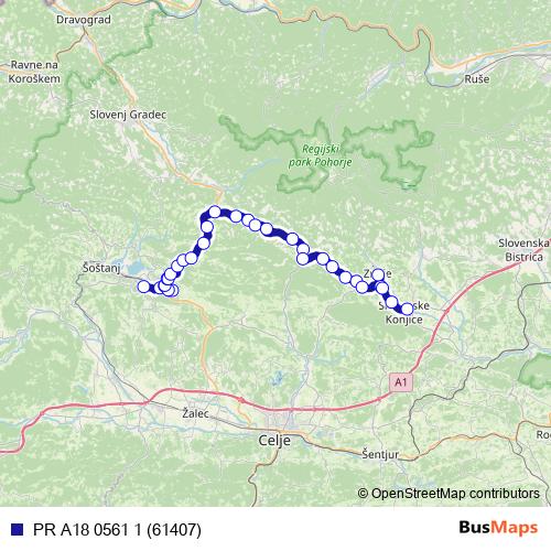 PR A18 0561 1 (61407) bus Line Map