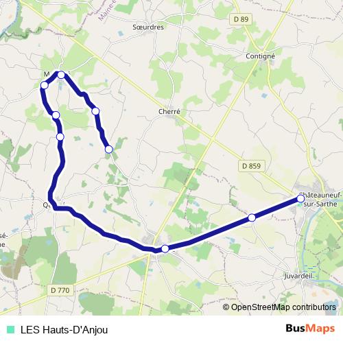 LES Hauts-D'Anjou bus Line Map
