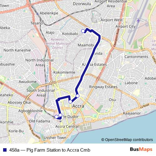 458a bus Line Map