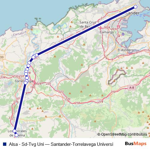 Alsa - Sd-Tvg Uni bus Line Map