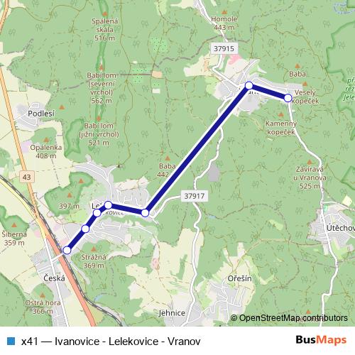 x41 bus Line Map