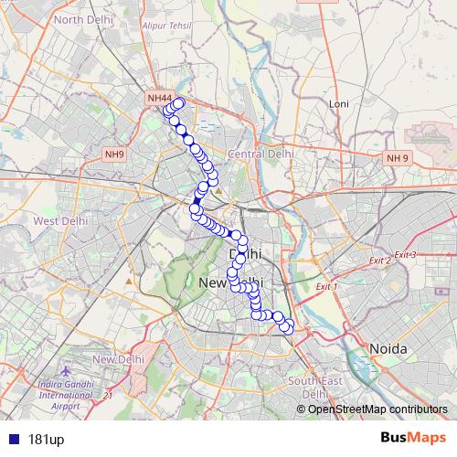 181up bus Line Map