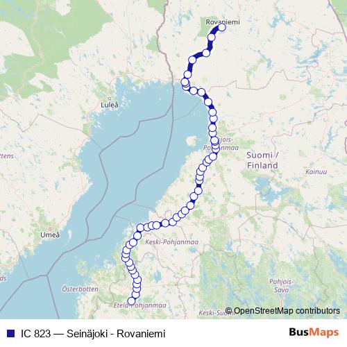 IC 823 rail Line Map