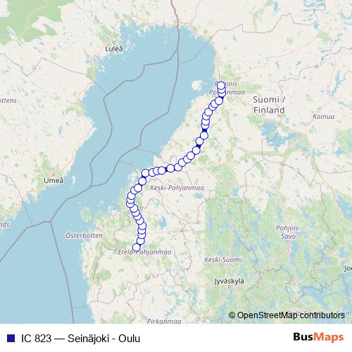 IC 823 rail Line Map