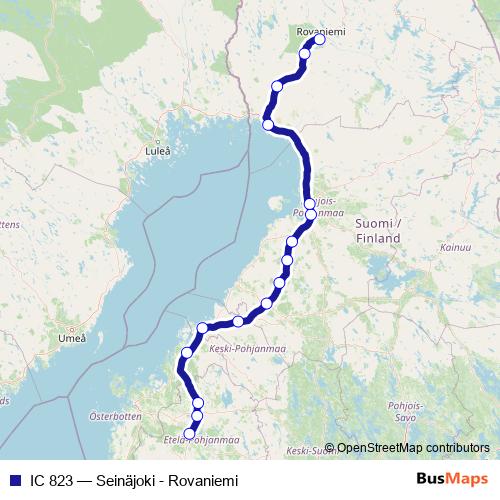 IC 823 rail Line Map