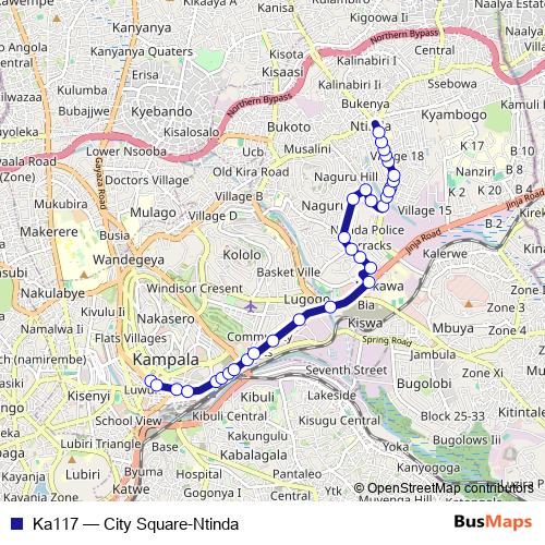 Ka117 bus Line Map