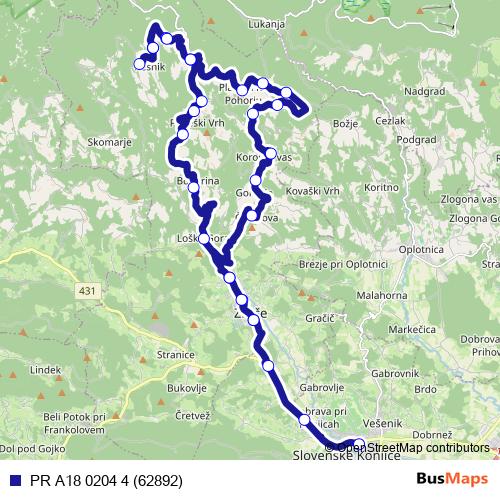 PR A18 0204 4 (62892) bus Line Map