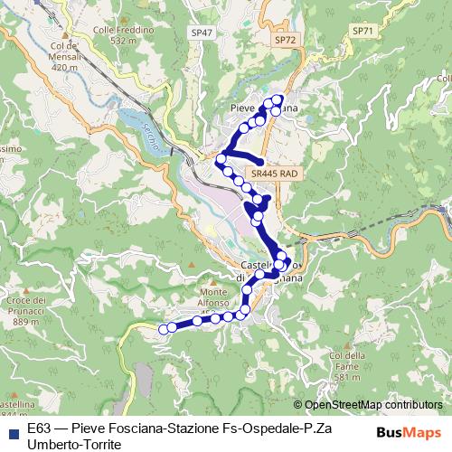 E63 bus Line Map