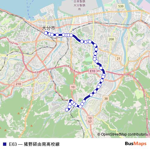 E63 bus Line Map