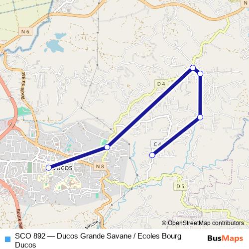 SCO 892 bus Line Map