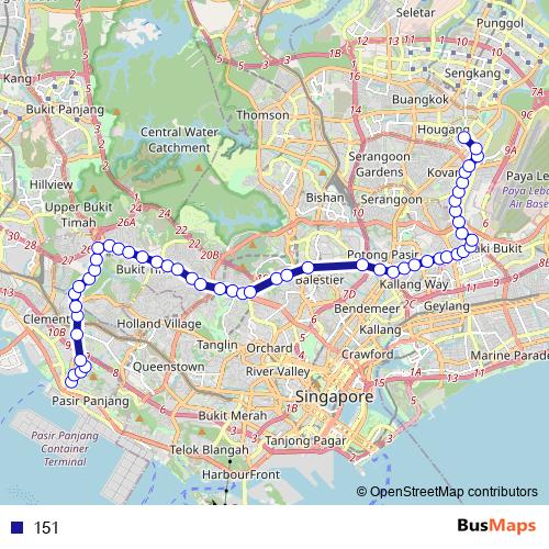 151 bus Line Map