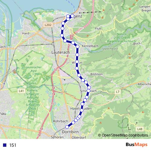 151 bus Line Map
