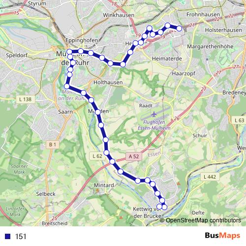151 bus Line Map