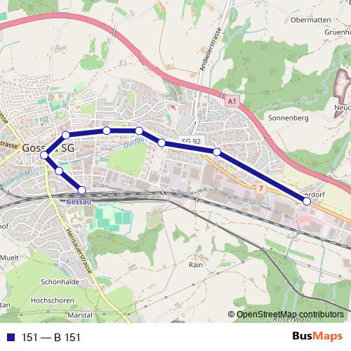 151 bus Line Map