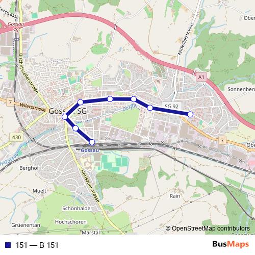 151 bus Line Map