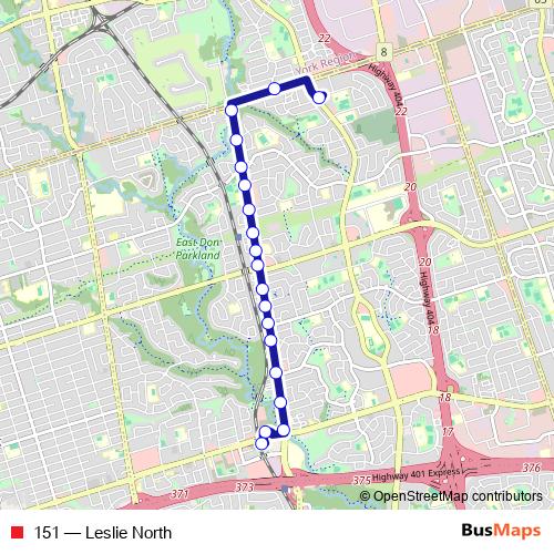 151 bus Line Map