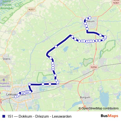 151 bus Line Map