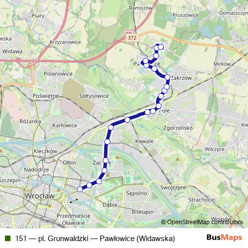 151 bus Line Map