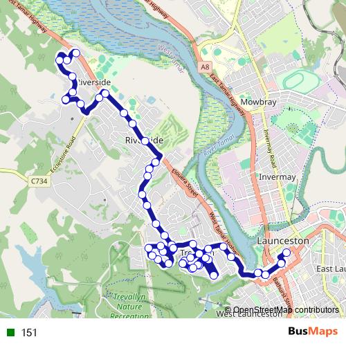 151 bus Line Map