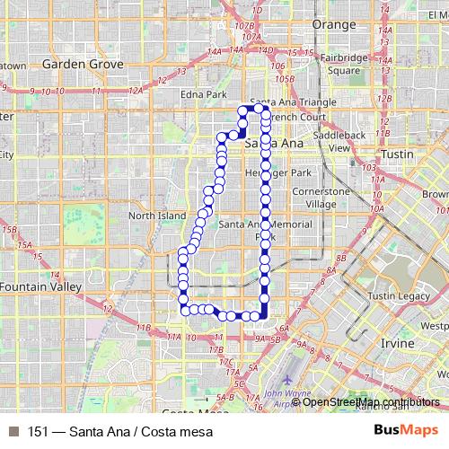 151 bus Line Map