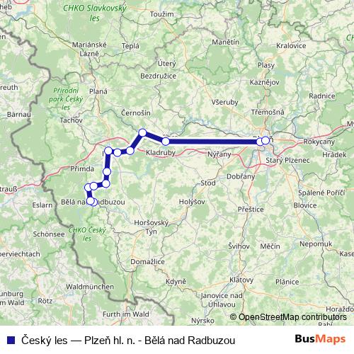 Český les rail Line Map