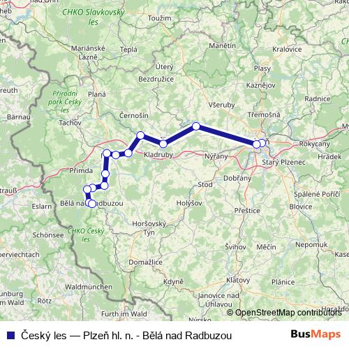 Český les rail Line Map