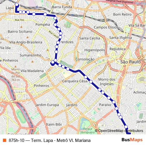875h-10 bus Line Map